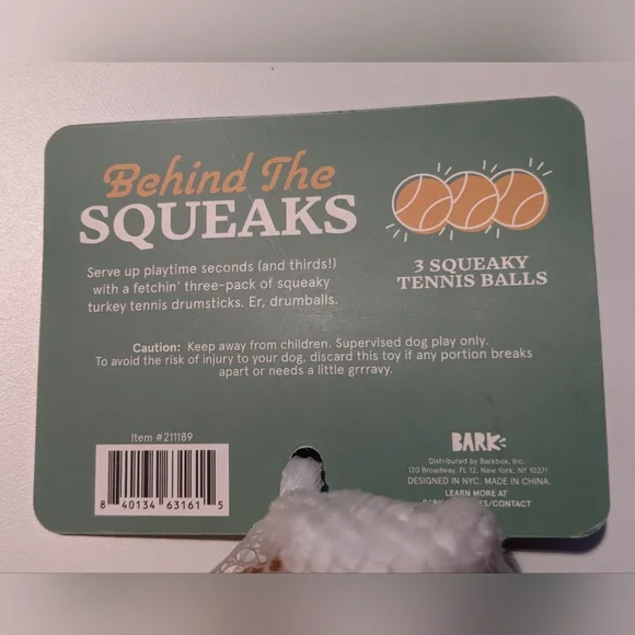 Turkey Begs Bark Tennis Balls - 3 Ball Set - Picture 3 of 5